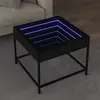 Image de vidaXL Table basse avec LED Infinity noir 50x50x41 cm