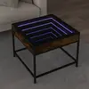 Image de vidaXL Table basse avec LED Infinity chêne fumé 50x50x41 cm