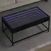 Image de vidaXL Table basse avec LED infini noir 90x50x41 cm