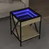 Image de vidaXL Table basse avec LED Infinity chêne sonoma 40x40x49 cm