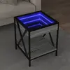 Image de vidaXL Table basse avec LED Infinity sonoma gris 40x40x49 cm