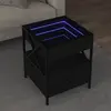 Image de vidaXL Table basse avec LED Infinity noir 40x40x51 cm