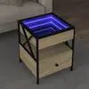 Image de vidaXL Table basse avec LED Infinity chêne sonoma 40x40x51 cm