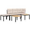 Image de vidaXL Ensemble de Banc de Jardin avec Coussins 4 pcs Noir, Ensemble de Meubles d’extérieur, Ensemble de Pique-de Jardin, Ensemble de Table et de Banc d’extérieur