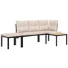Image de vidaXL Ensemble de Banc de Jardin avec Coussins 3 pcs Noir, Ensemble de Meubles d’extérieur, Ensemble de Pique-de Jardin, Ensemble de Tabouret et de Banc d’extérieur