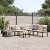 Image de vidaXL Ensemble de banc de jardin avec coussins 5 pcs noir