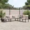 Image de vidaXL Ensemble de banc de jardin avec coussins 4 pcs noir