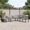 Image de vidaXL Ensemble de banc de jardin avec coussins 4 pcs noir
