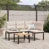 Image de vidaXL Ensemble de banc de jardin avec coussins 3 pcs noir
