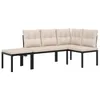Image de vidaXL Ensemble de Banc de Jardin avec Coussins 3 pcs Noir, Ensemble de Meubles d’extérieur, Ensemble de Pique-de Jardin, Ensemble de Tabouret et de Banc d’extérieur