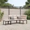Image de vidaXL Ensemble de banc de jardin avec coussins 3 pcs noir