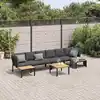 Image de vidaXL Salon de jardin 5 pcs avec coussins noir aluminium