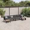 Image de vidaXL Salon de jardin 4 pcs avec coussins noir aluminium
