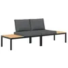 Image de Genérico Wenjingqi-3283705 Ensemble de canapés de jardin avec coussins 2 pièces en aluminium noir