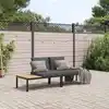 Image de vidaXL Salon de jardin 2 pcs avec coussins noir aluminium