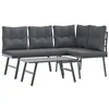 Image de vidaXL Ensemble de bancs de Jardin avec Coussins 3 pcs Noir, Ensemble de Meubles d’extérieur, Ensemble de Pique-Nique de Jardin, Ensemble de Table et de Banc d’extérieur