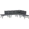 Image de vidaXL Bancs de Jardin avec Coussins Lot de 4 Acier Enduit de Poudre, Banc, Banc de Parc, siège d'extérieur, Banc d’extérieur, Banc de Patio