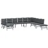 Image de vidaXL Ensemble de bancs de Jardin avec Coussins 7 pcs Noir