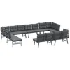 Image de vidaXL Bancs de Jardin avec Coussins Lot de 8 Acier Enduit de Poudre, Banc, Banc de Parc, siège d'extérieur, Banc d’extérieur, Banc de Patio