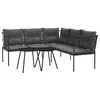 Image de vidaXL Ensemble de canapés de Jardin et Coussins Noir Acier textilène, Ensemble de Meubles d'extérieur, Ensemble de Pique-Nique de Jardin, Ensemble de Table et canapé d'extérieur