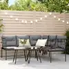 Image de vidaXL Ensemble de canapés de jardin et coussins noir acier textilène