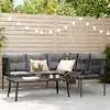 Image de vidaXL Ensemble de canapés de jardin et coussins noir acier textilène