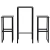 Image de vidaXL Ensemble de Bar de Jardin 3 pcs Noir Acier Enduit de Poudre, Table et chaises de Bar d'extérieur, Ensemble de Meubles de Patio, Ensemble de Bar de terrasse