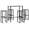 Image de vidaXL Ensemble de Bar de Jardin 5 pcs Noir Acier Enduit de Poudre, Table et chaises de Bar d'extérieur, Ensemble de Meubles de Patio, Ensemble de Bar de terrasse