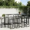 Image de vidaXL Ensemble de bar de jardin 11 pcs noir acier enduit de poudre