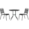 Image de vidaXL Ensemble de chaises de Jardin empilables 3 pcs Anthracite, Ensemble de chaises d'extérieur, Meuble d'extérieur, Ensemble de Meubles de Patio