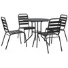Image de vidaXL Ensemble de chaises de Jardin empilables 5 pcs Anthracite, Ensemble de chaises d'extérieur, Meuble d'extérieur, Ensemble de Meubles de Patio