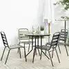 Image de vidaXL Ensemble de chaises de jardin empilables 5 pcs anthracite