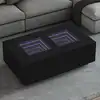 Image de vidaXL Table basse avec LED infini noir 116x69x40 cm