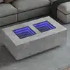 Image de vidaXL Table basse avec LED infini gris béton 116x69x40 cm