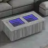 Image de vidaXL Table basse avec LED infini sonoma gris 116x69x40 cm