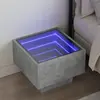 Image de vidaXL Table de chevet avec LED infini gris béton 40x40x30 cm