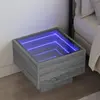 Image de vidaXL Table de chevet avec LED infini sonoma gris 40x40x30 cm