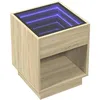 Image de vidaXL Table de Chevet avec LED Infini chêne Sonoma 40x40x50 cm