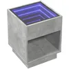 Image de vidaXL Table de Chevet avec LED Infini Gris béton 40x40x50 cm