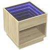 Image de vidaXL Table de Chevet avec LED Infini chêne Sonoma 50x50x50 cm, Armoire de lit, Table d'appoint, Support de téléphone