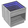 Image de vidaXL Table de Chevet avec LED Infini Sonoma Gris 50x50x50 cm, Armoire de lit, Table d'appoint, Support de téléphone