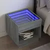 Image de vidaXL Table de chevet avec LED infini sonoma gris 50x50x50 cm