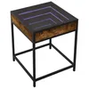 Image de vidaXL Table de Chevet avec LED Infini chêne fumé 40x40x51 cm