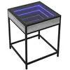 Image de vidaXL Table de Chevet avec LED Infini Sonoma Gris 40x40x51 cm