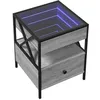 Image de vidaXL Table de Chevet avec LED Infini Sonoma Gris 40x40x51 cm