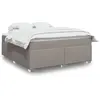 Image de vidaXL Sommier à lattes de lit avec matelas Taupe 180x200 cm Tissu