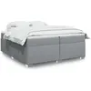 Image de vidaXL Sommier à lattes de lit avec matelas Gris clair 200x200cm Tissu