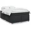 Image de vidaXL Sommier à lattes de lit avec matelas Noir 140x190 cm Similicuir