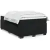 Image de vidaXL Sommier à lattes de lit avec matelas Noir 120x200 cm Velours