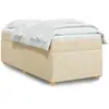 Image de vidaXL Sommier à lattes de lit et matelas Crème 90x190 cm Tissu